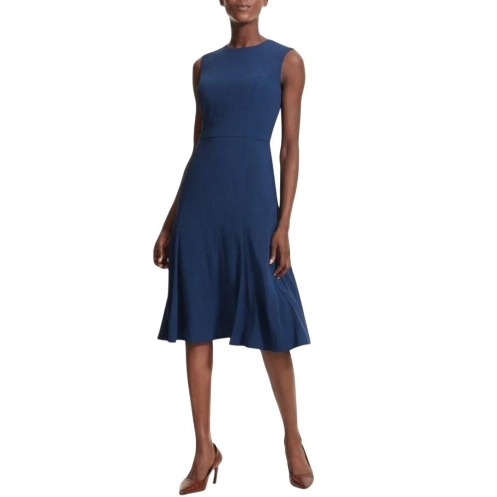 MM. LaFleur Blue Jane Foulard Print Sleeveless Fit & Flare Dress